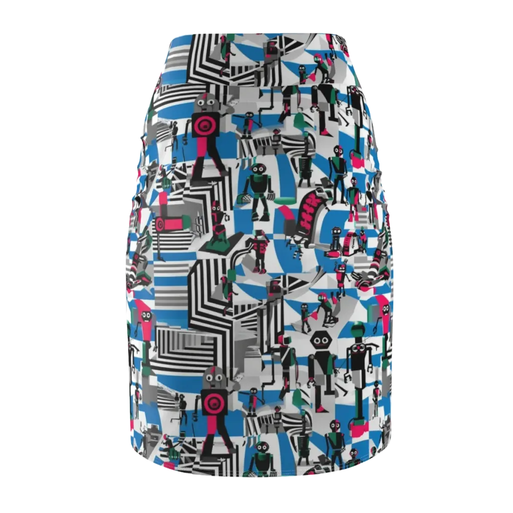 Synthetic Circus on Pencil Skirt — Back