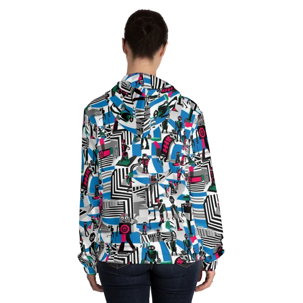 Synthetic Circus on Women's Full-Zip Hoodie — Back On Person