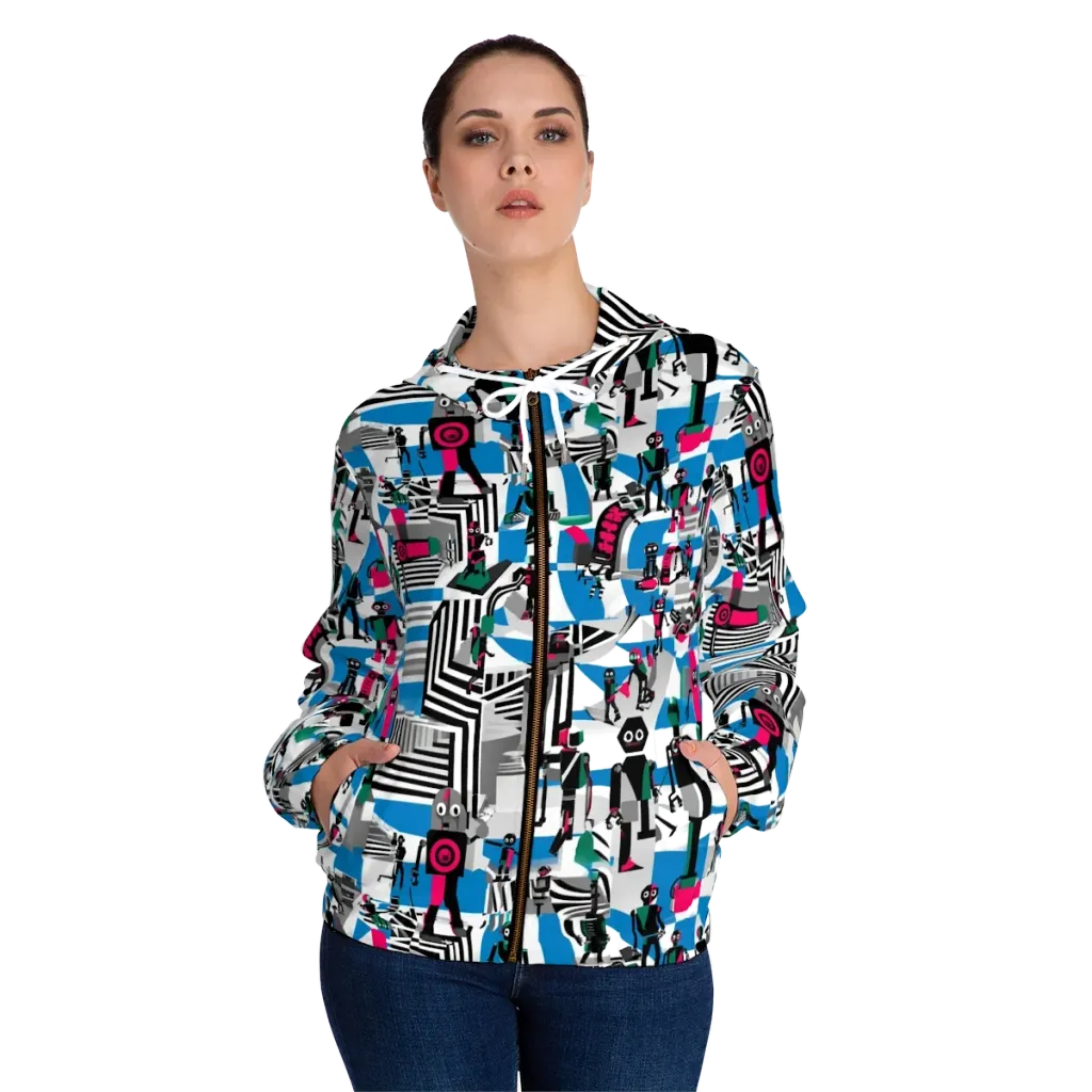 Synthetic Circus on Women's Full-Zip Hoodie — Front On Person