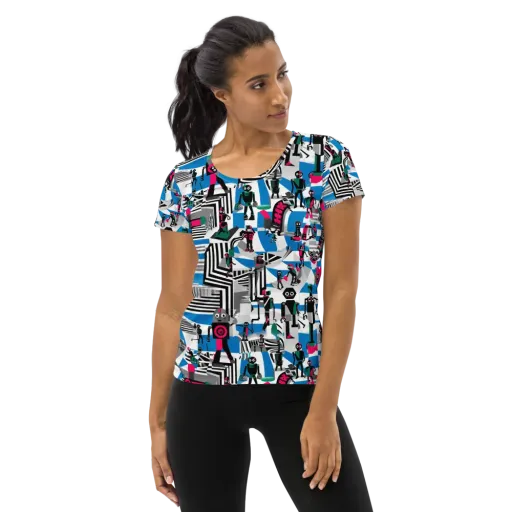 Synthetic Circus on a Women's Athletic T-Shirt