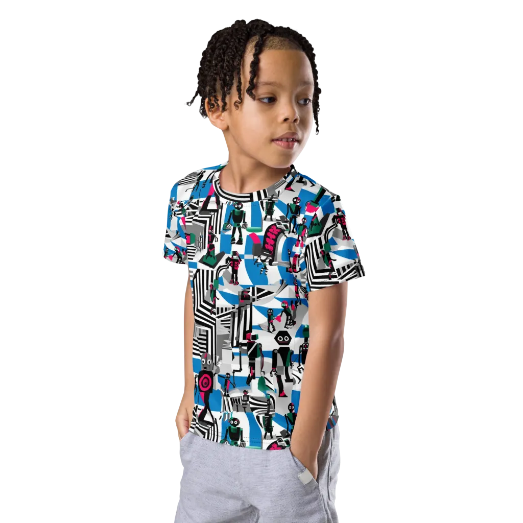 Synthetic Circus on Kids Crew Neck T-Shirt — Left Front