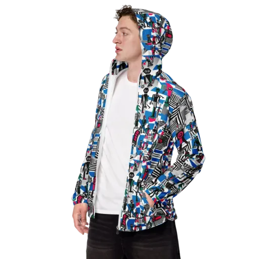 Synthetic Circus on a Men's Windbreaker