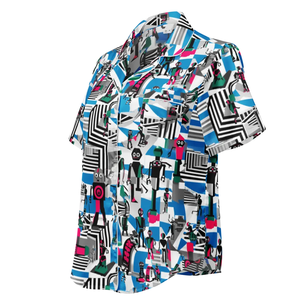 Synthetic Circus on Women's Short Sleeve Pajama Top — Left Front