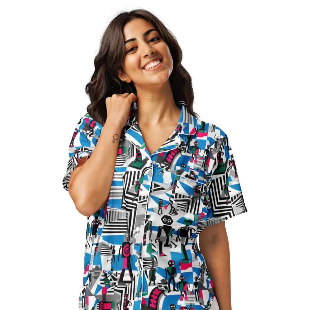 Synthetic Circus on Women's Short Sleeve Pajama Top — Front