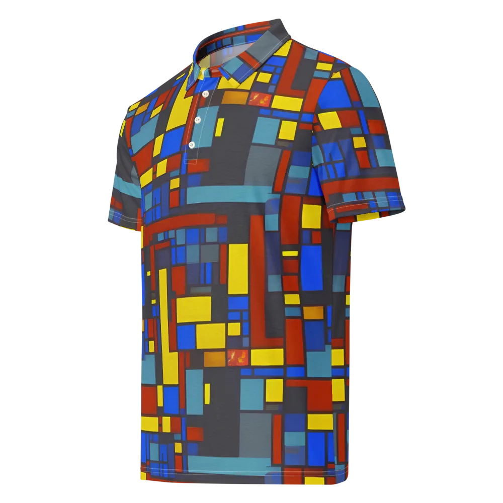 Cobalt Construct on Men's Slim Fit Polo Shirt — Left Front