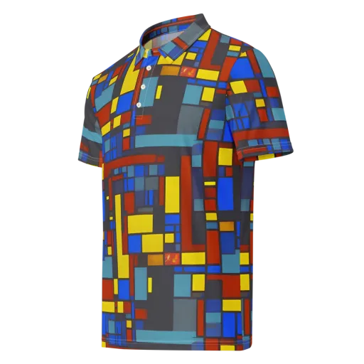 Cobalt Construct on a Men's Slim Fit Polo Shirt