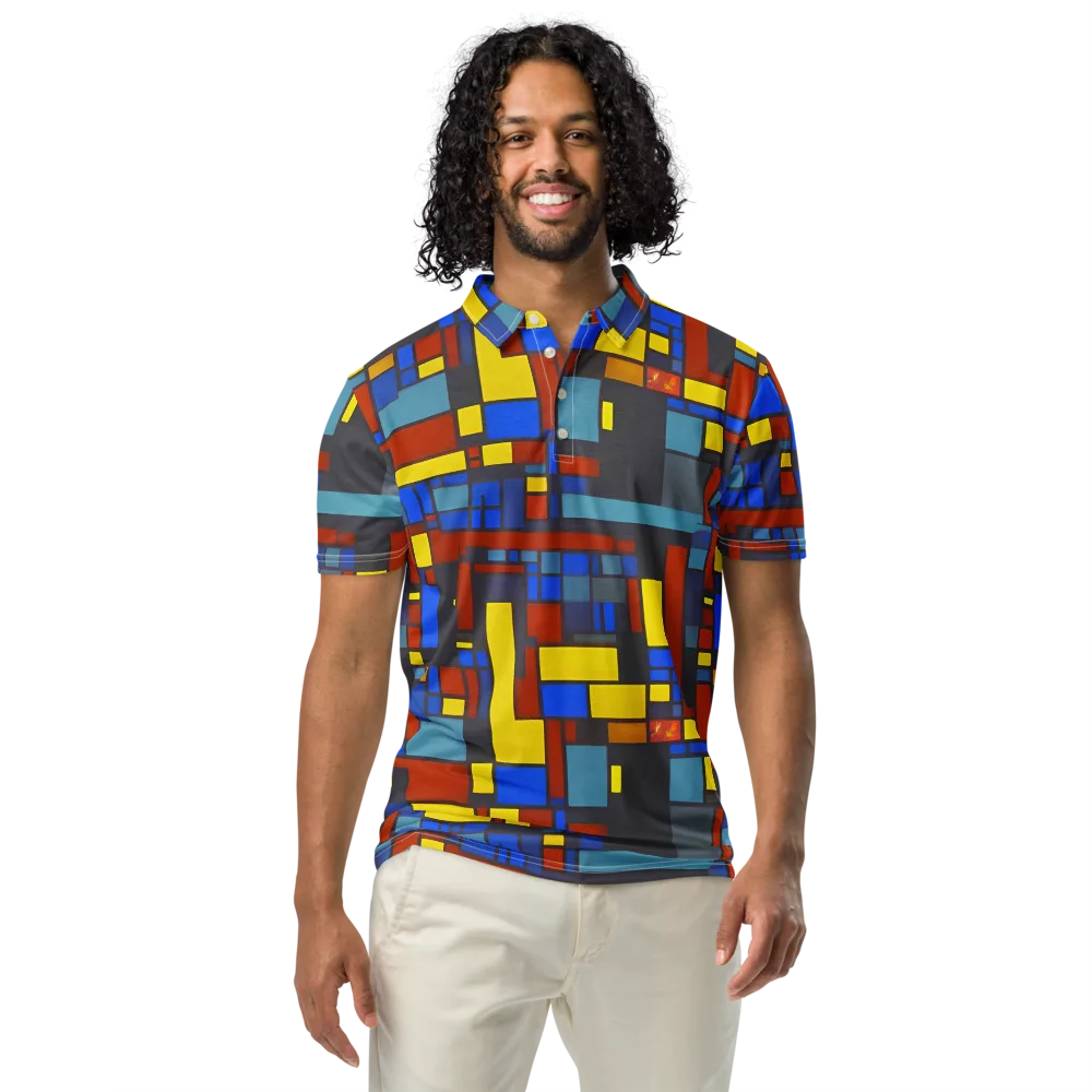 Cobalt Construct on Men's Slim Fit Polo Shirt — Front