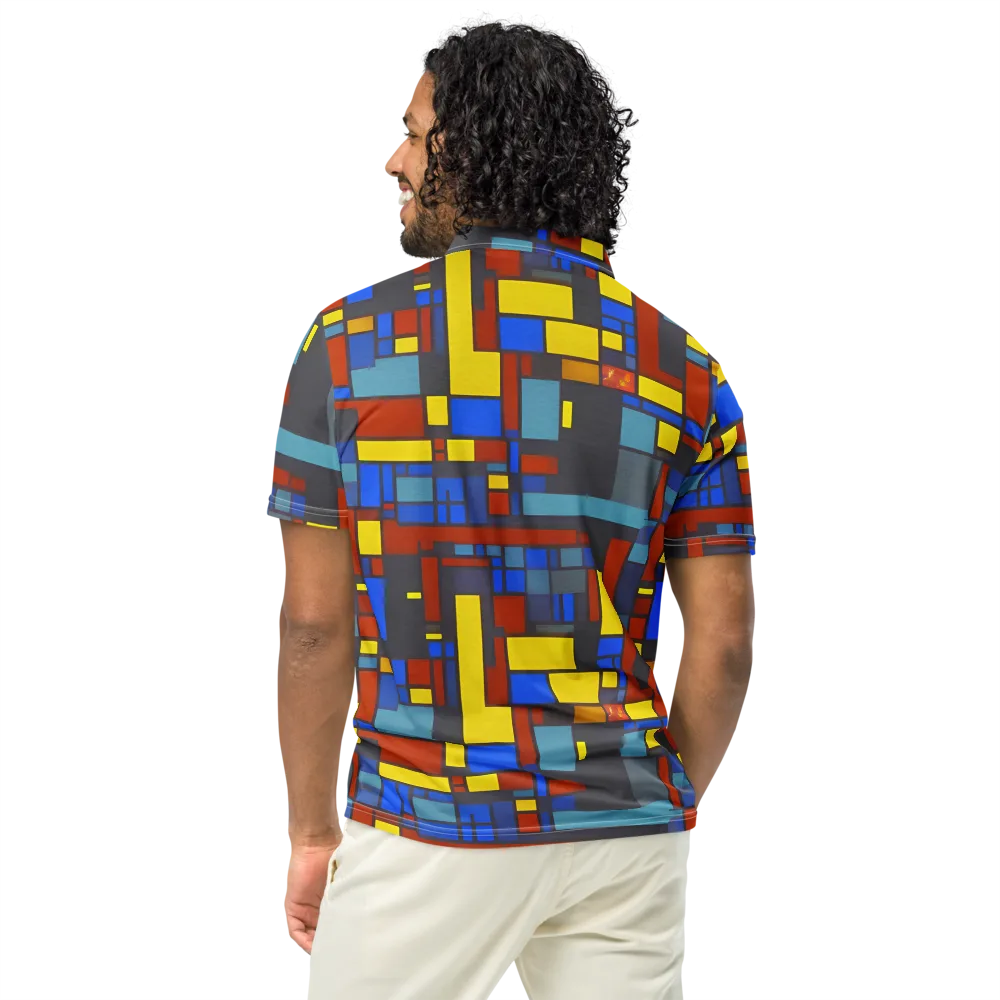 Cobalt Construct on Men's Slim Fit Polo Shirt — Back