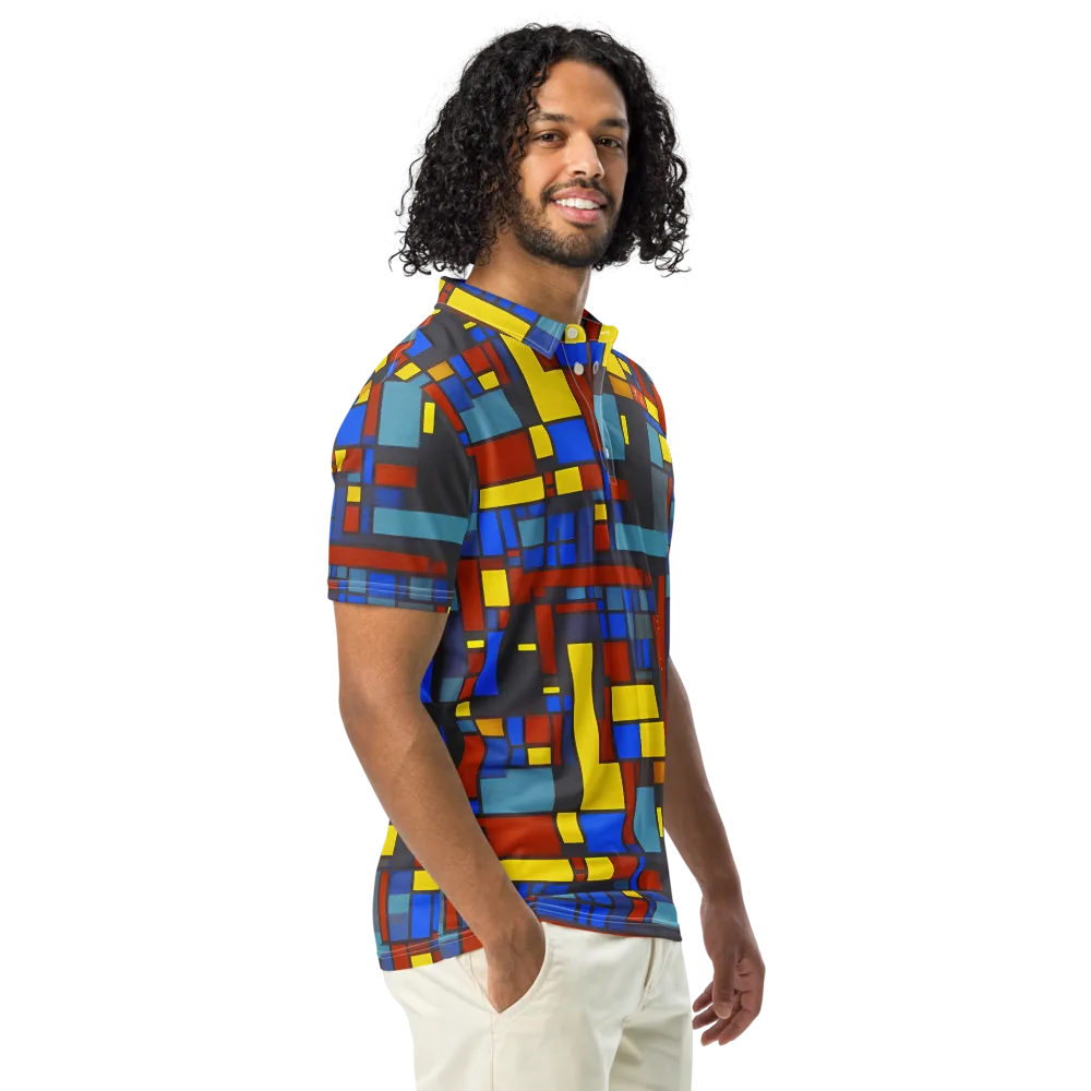 Cobalt Construct on Men's Slim Fit Polo Shirt — Right Front
