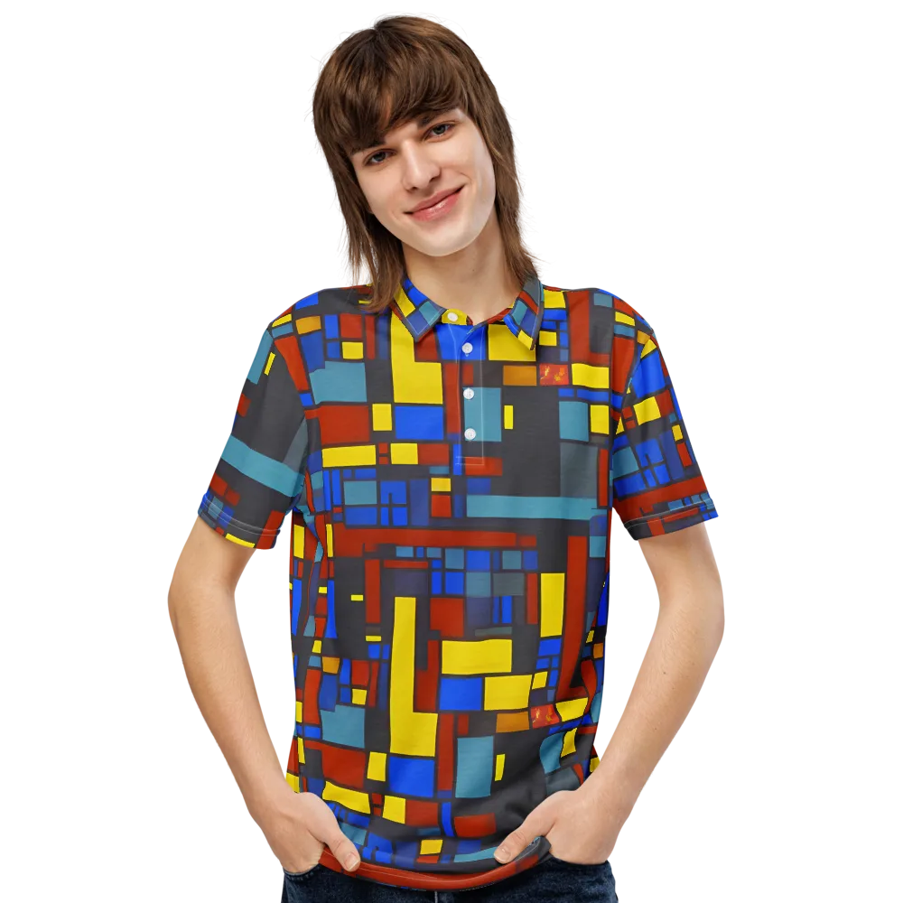 Cobalt Construct on Men's Slim Fit Polo Shirt — Front