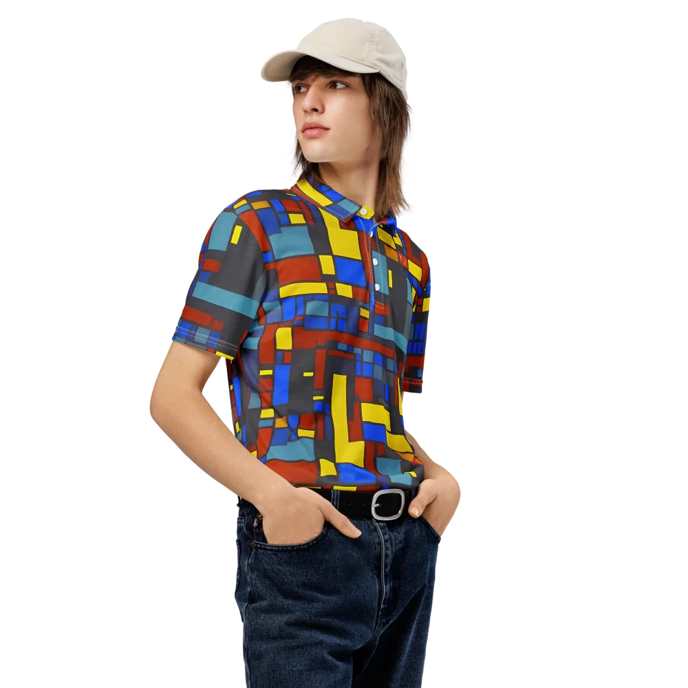 Cobalt Construct on Men's Slim Fit Polo Shirt — Right Front