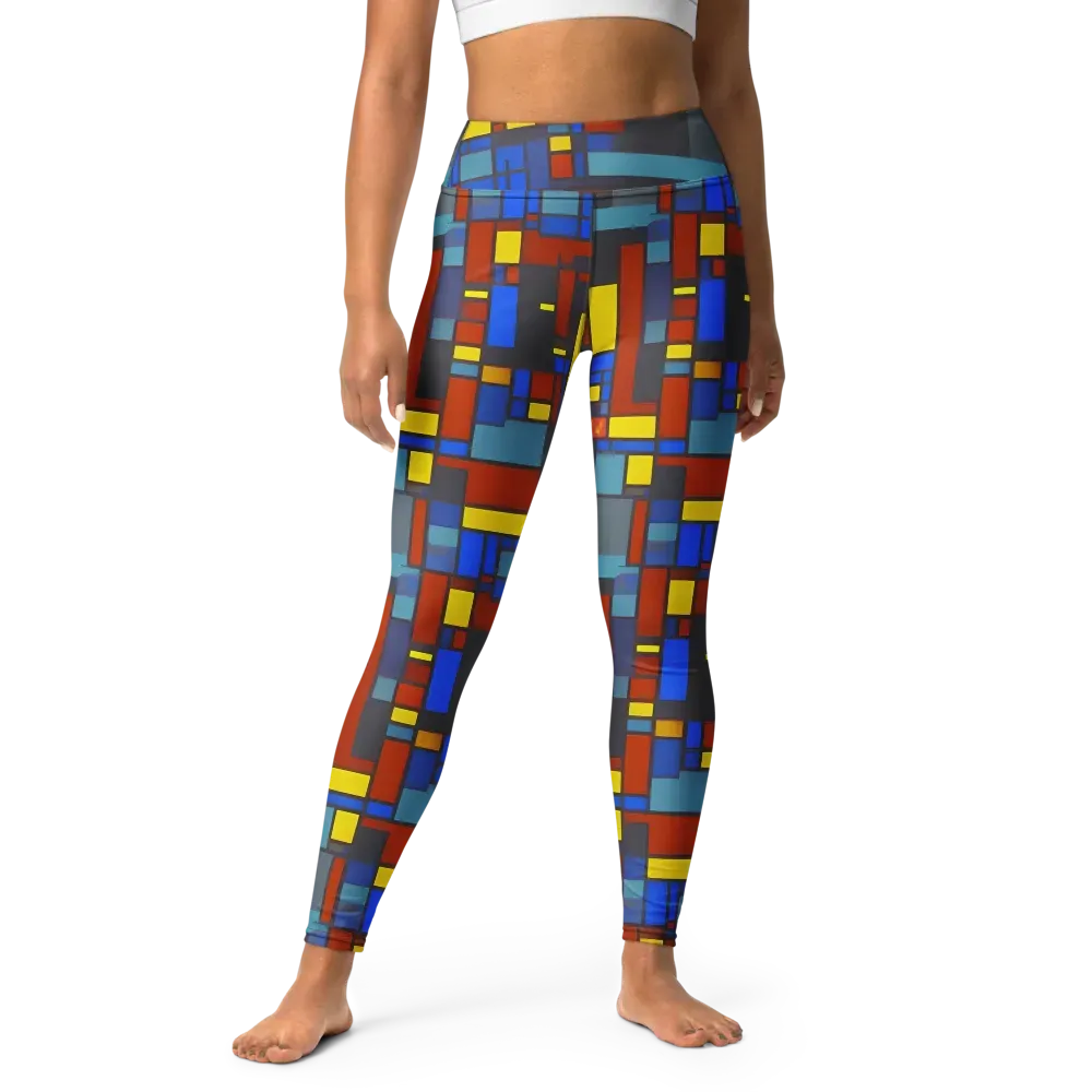 Cobalt Construct on Yoga Leggings — Front