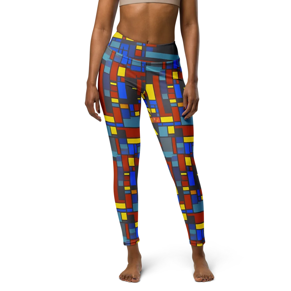 Cobalt Construct on Yoga Leggings — Front