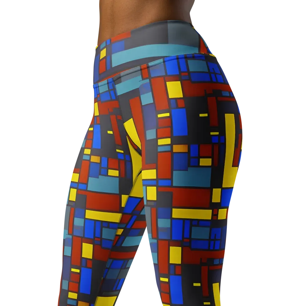 Cobalt Construct on Yoga Leggings — Left Front