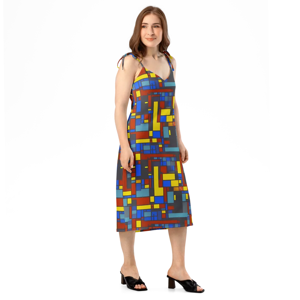 Cobalt Construct on Slip Dress — Right Front