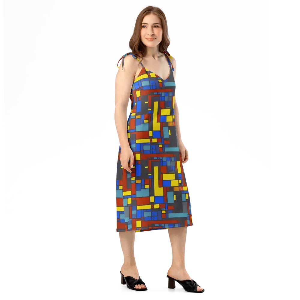 Cobalt Construct on Slip Dress — Right Front