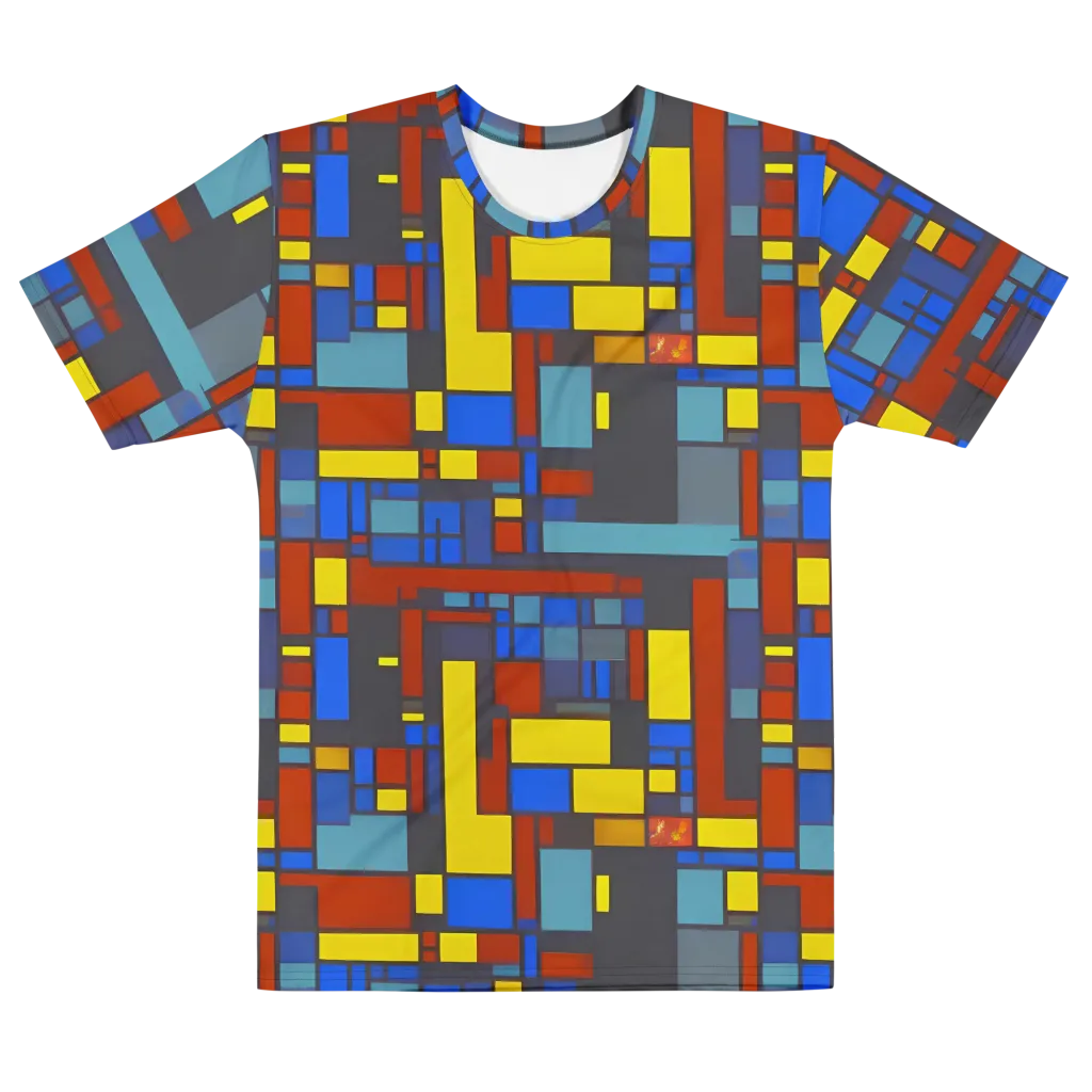 Cobalt Construct on Men's Cotton Crew Neck T-Shirt — Front