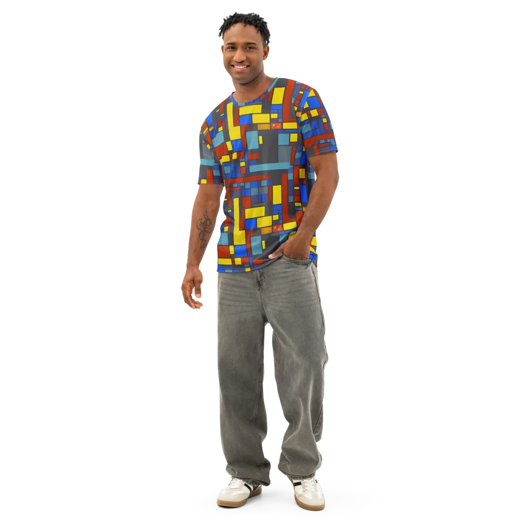 Cobalt Construct on Men's Cotton Crew Neck T-Shirt — Front