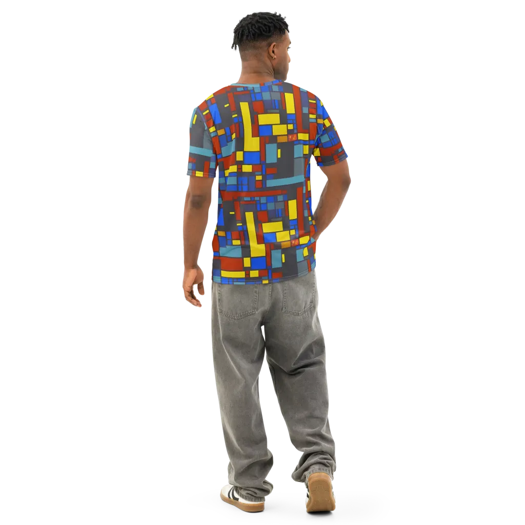 Cobalt Construct on Men's Cotton Crew Neck T-Shirt — Back