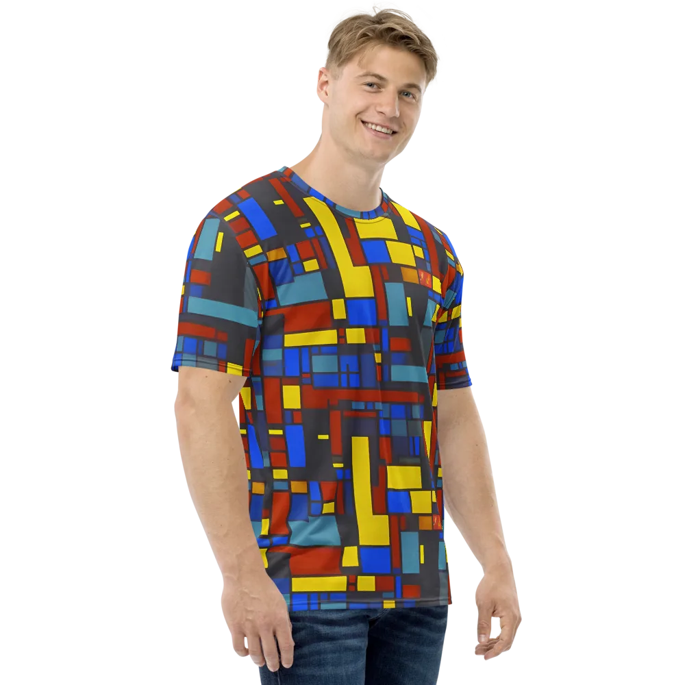 Cobalt Construct on Men's Crew Neck T-Shirt — Right