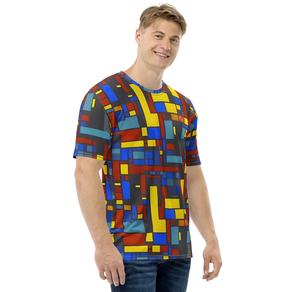 Cobalt Construct on Men's Crew Neck T-Shirt — Right