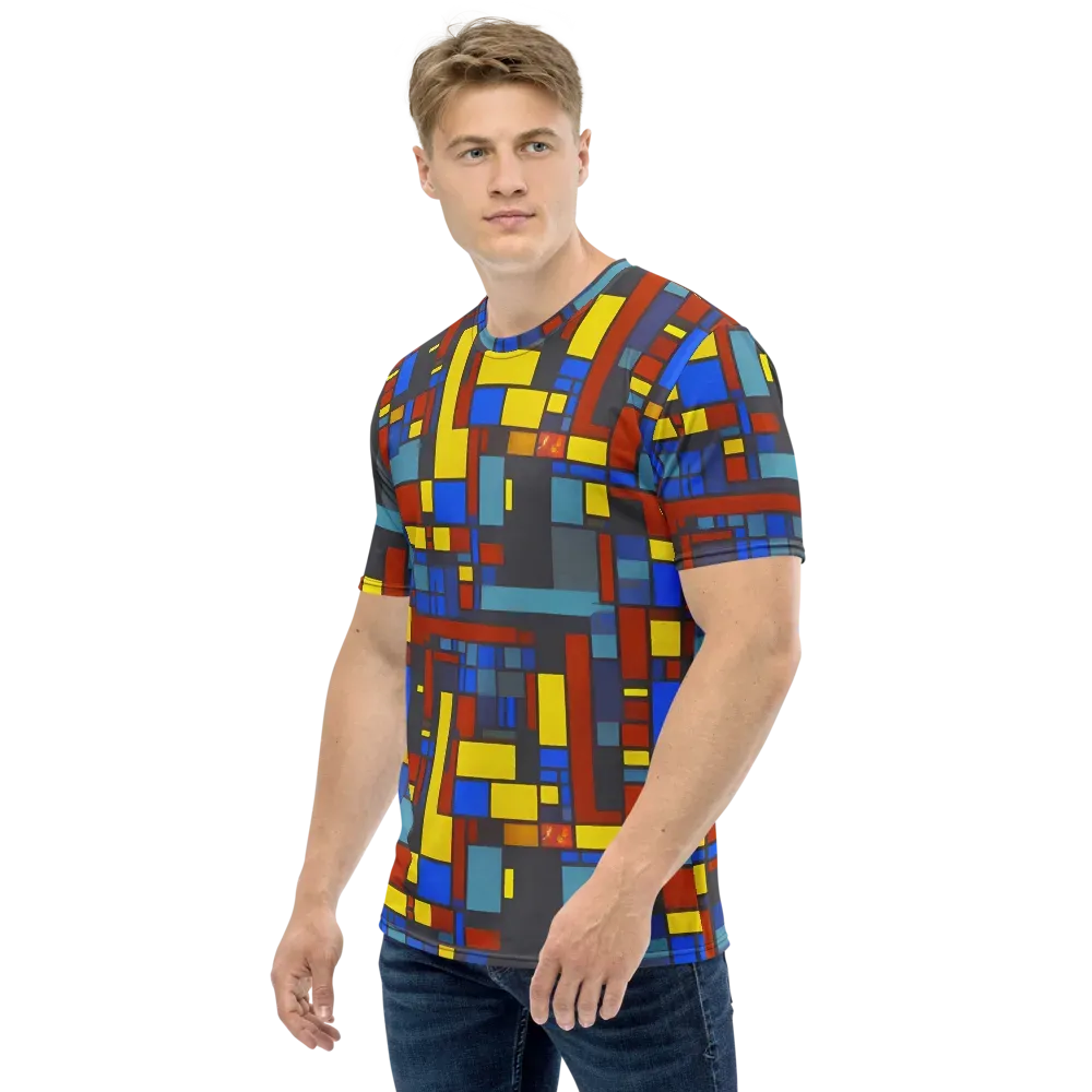Cobalt Construct on Men's Crew Neck T-Shirt — Left