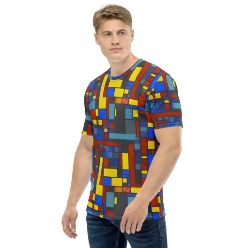 Cobalt Construct on a Men's Crew Neck T-Shirt