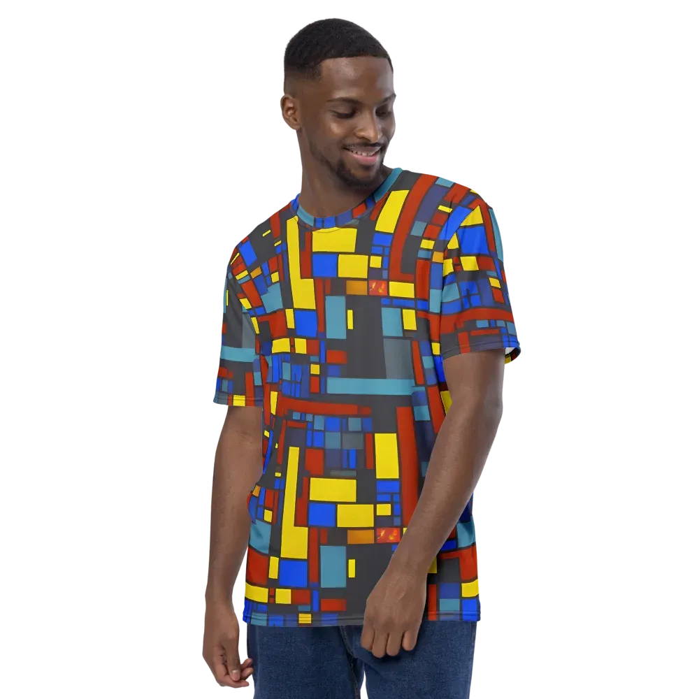 Cobalt Construct on Men's Crew Neck T-Shirt — Left