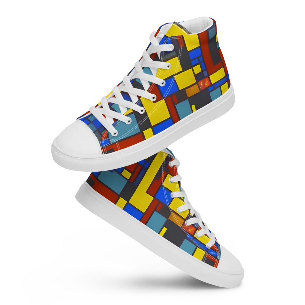 Cobalt Construct on Men's High Top Canvas Shoes — Front