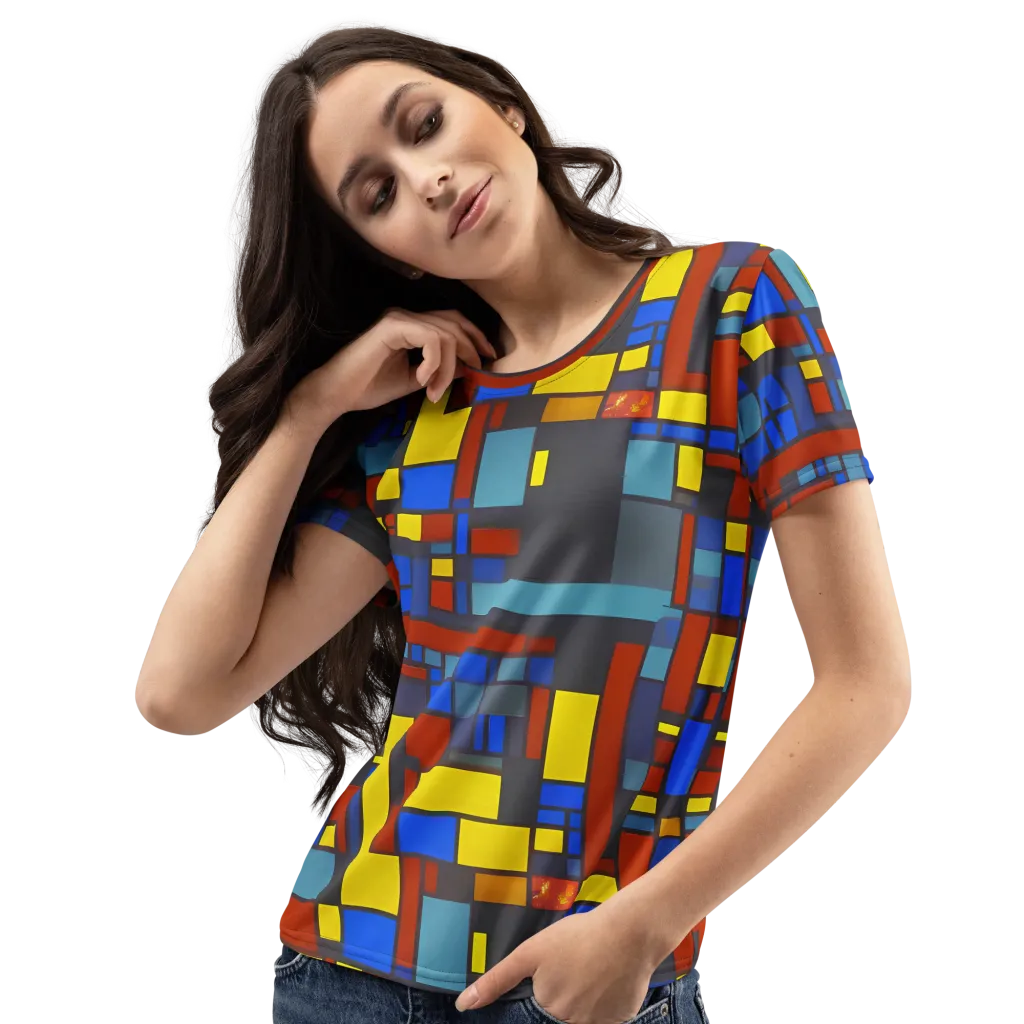 Cobalt Construct on Women's Crew Neck T-Shirt — Left Front