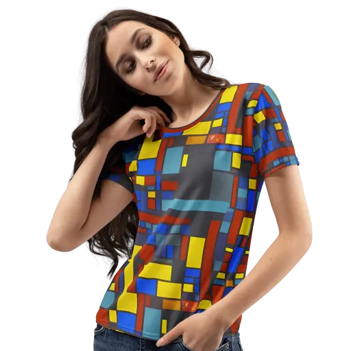 Cobalt Construct on a Women's Crew Neck T-Shirt