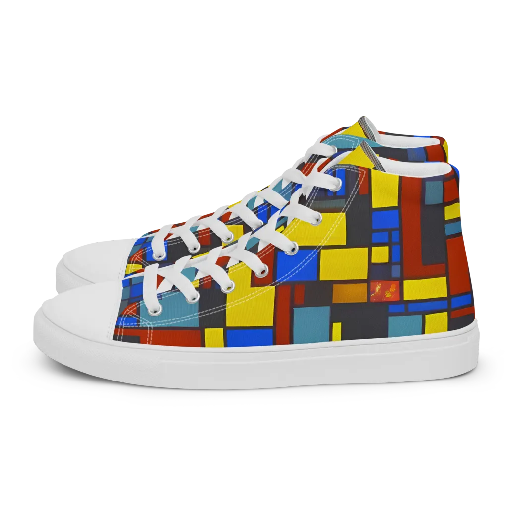 Cobalt Construct on Women's High Top Canvas Shoes — Left