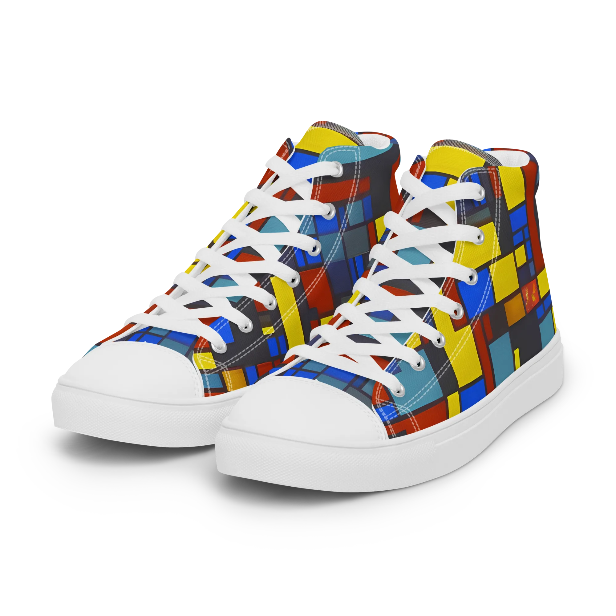 Cobalt Construct on Women's High Top Canvas Shoes — Left Front