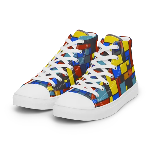Cobalt Construct on a Women's High Top Canvas Shoes