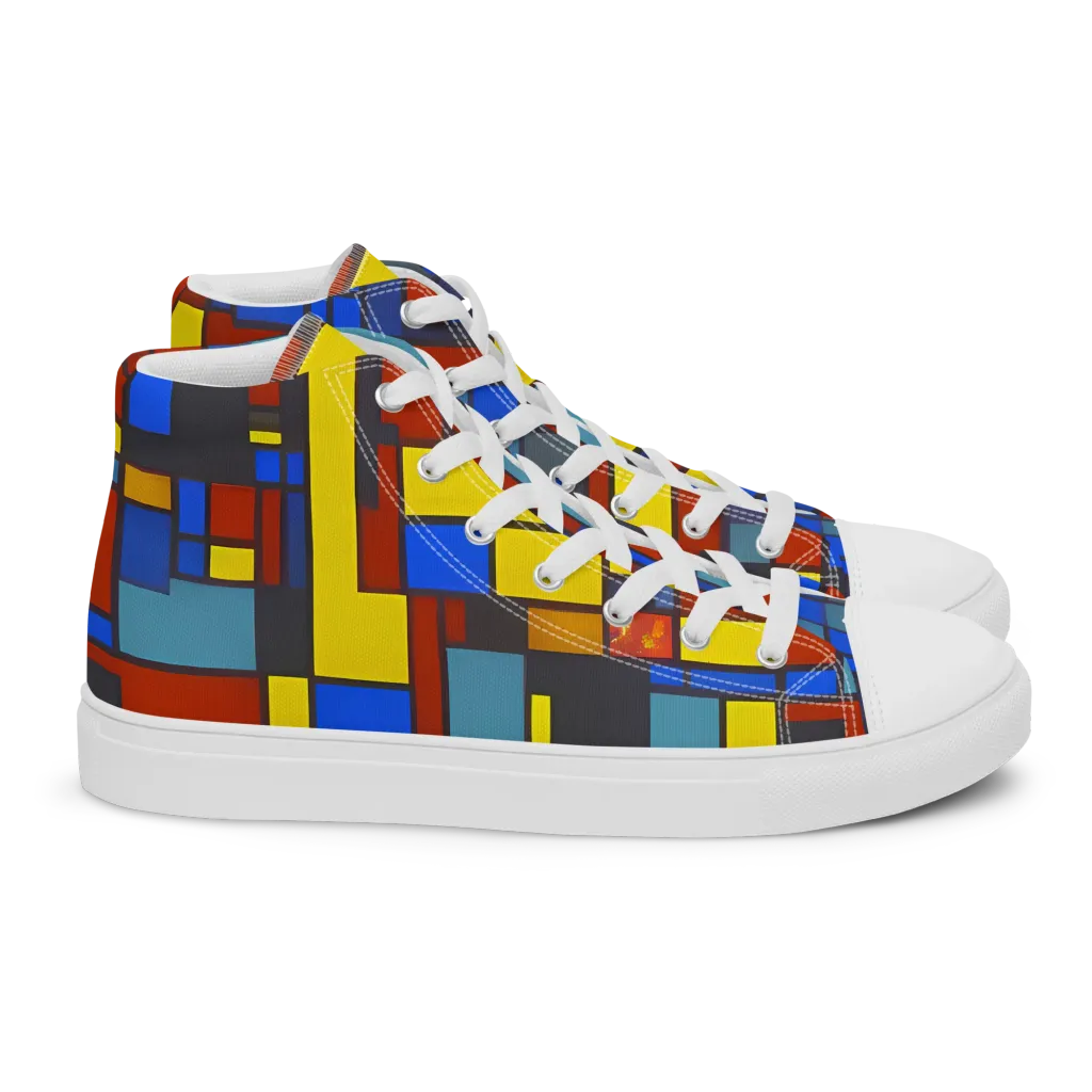 Cobalt Construct on Women's High Top Canvas Shoes — Right