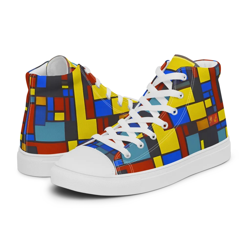 Cobalt Construct on Women's High Top Canvas Shoes — Left