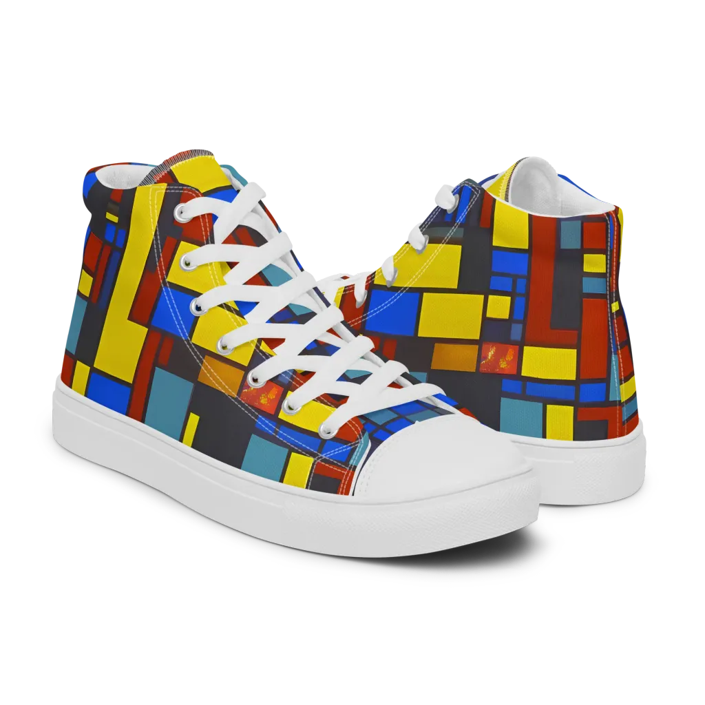 Cobalt Construct on Women's High Top Canvas Shoes — Right