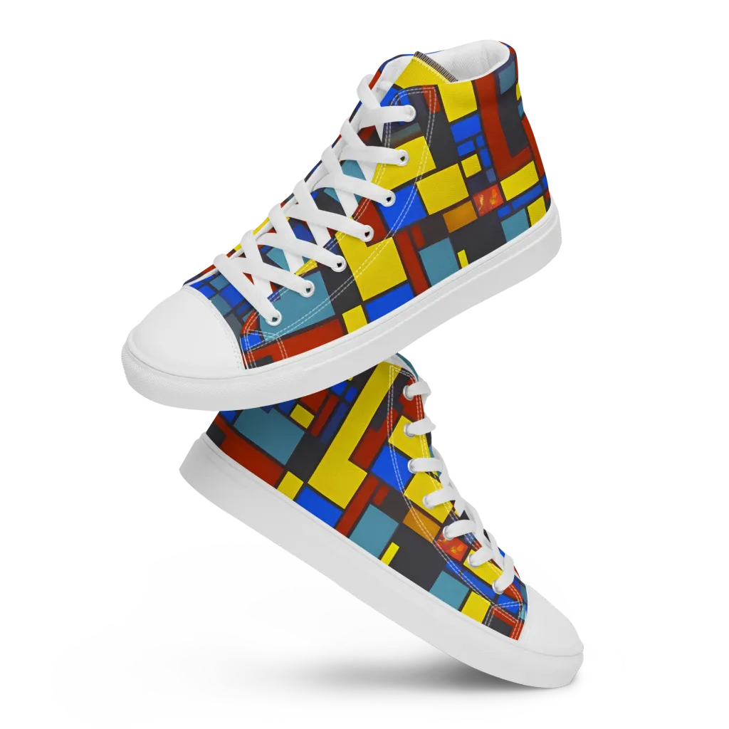 Cobalt Construct on Women's High Top Canvas Shoes — Front