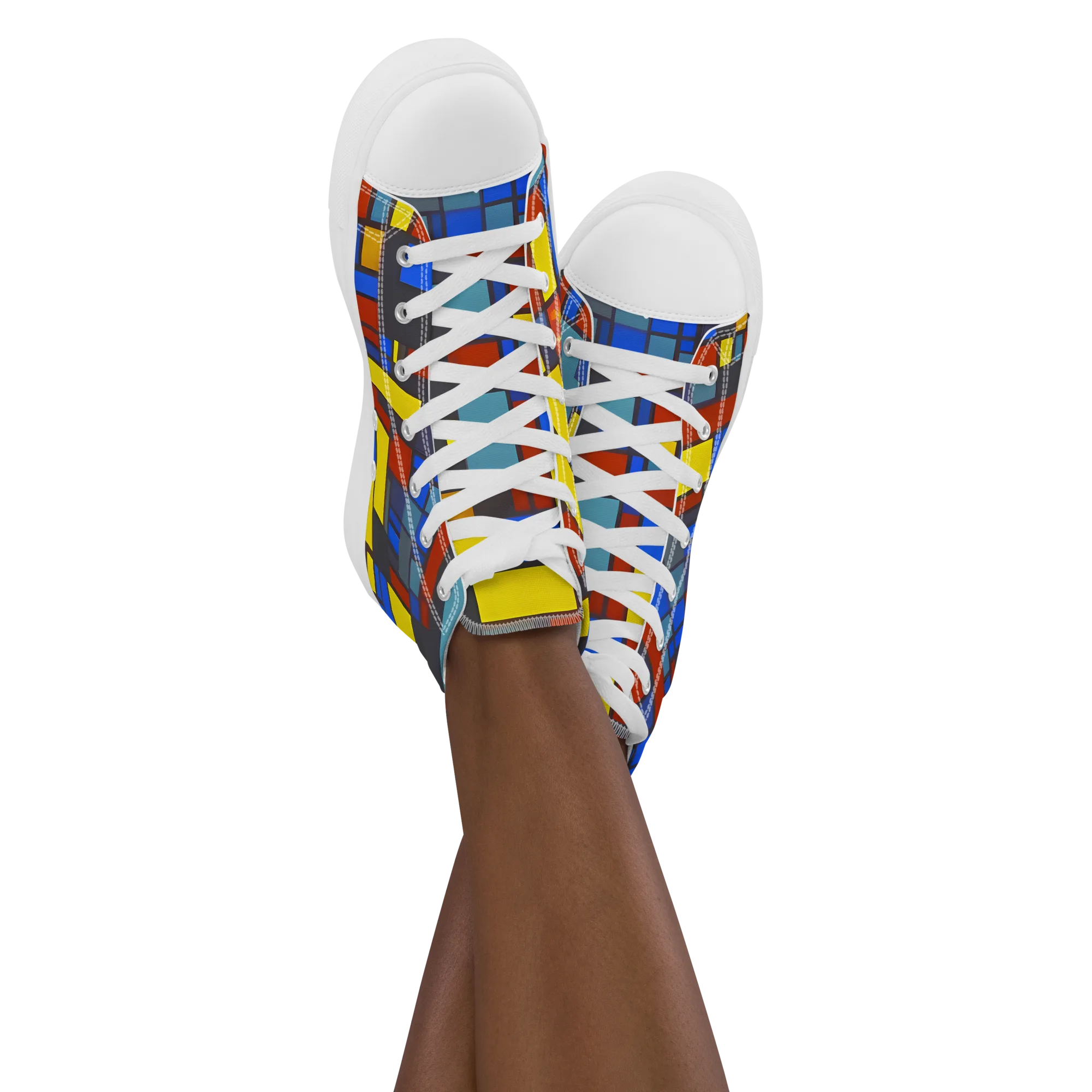 Cobalt Construct on Women's High Top Canvas Shoes — Front