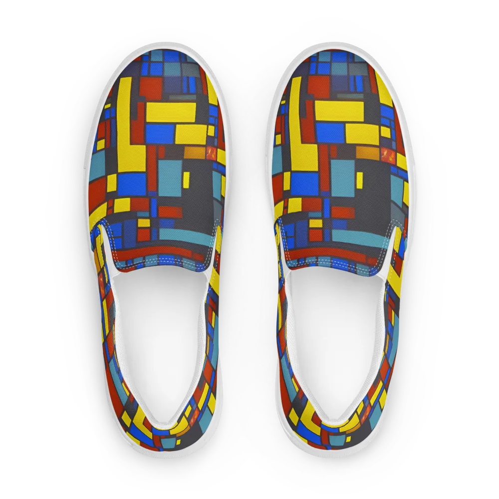 Cobalt Construct on Men's Slip-On Canvas Shoes — Front