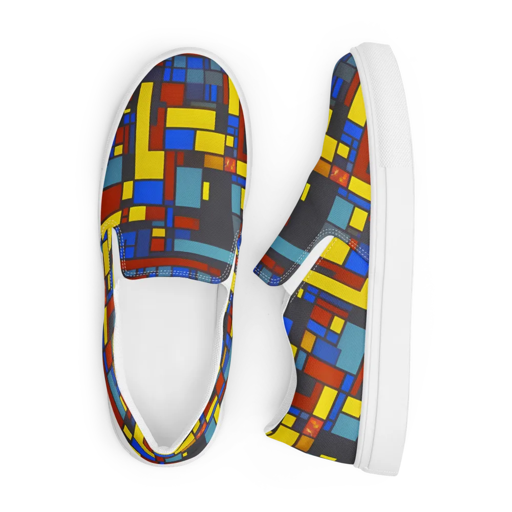 Cobalt Construct on Men's Slip-On Canvas Shoes — Front