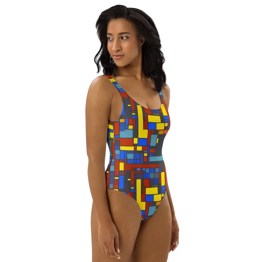 Cobalt Construct on One-Piece Swimsuit — Right