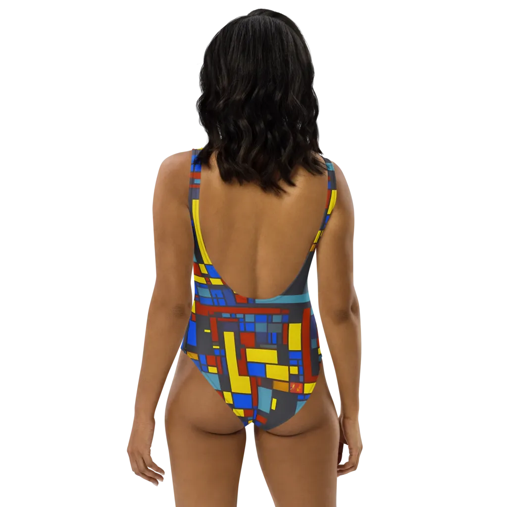 Cobalt Construct on One-Piece Swimsuit — Back