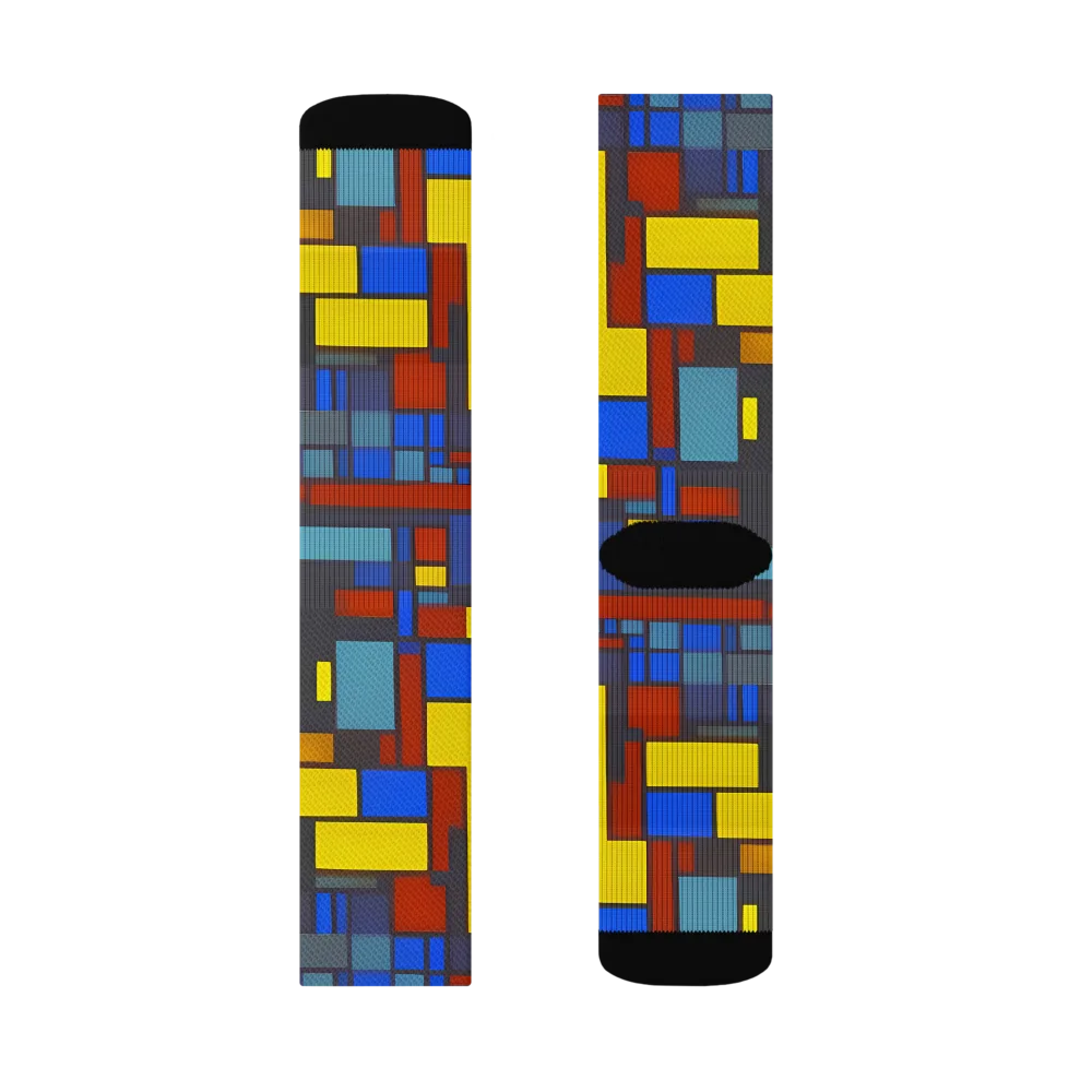 Cobalt Construct on Socks — Left Sock