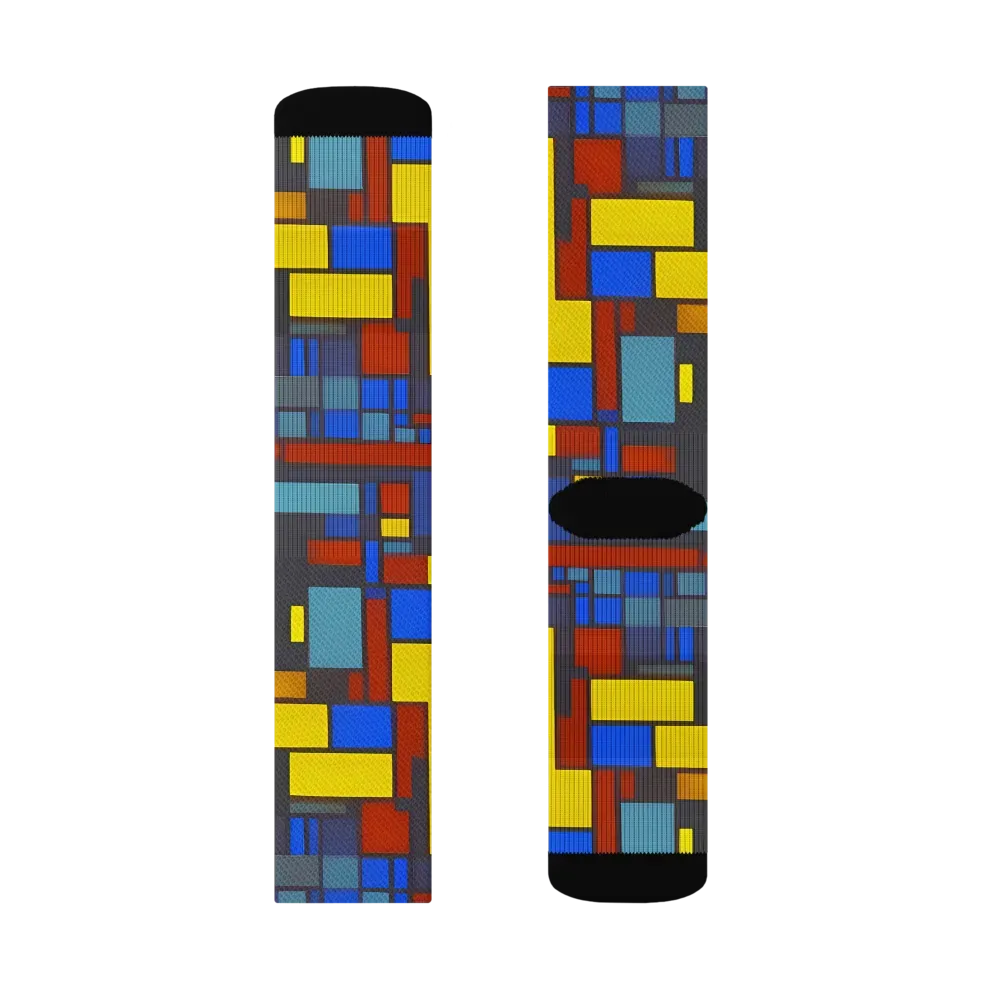 Cobalt Construct on Socks — Right Sock