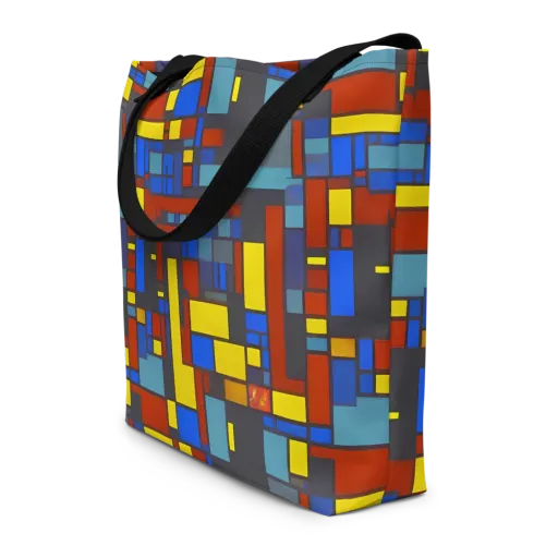 Cobalt Construct on a Large Tote Bag W/ Pocket