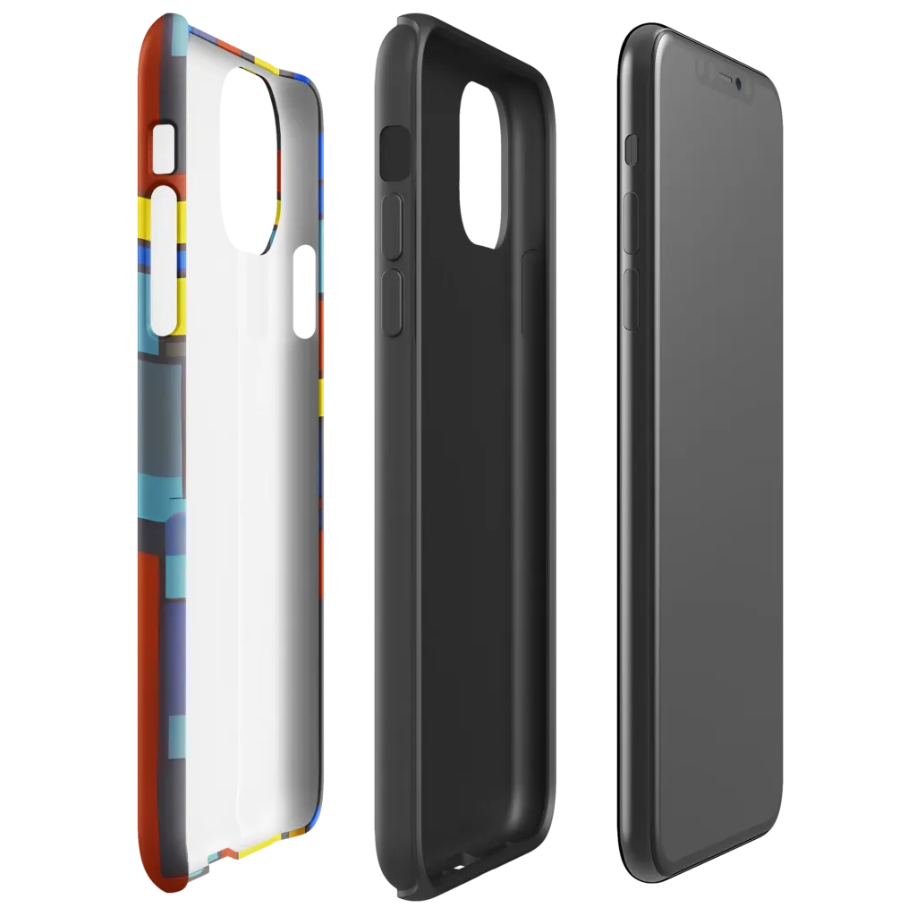 Cobalt Construct on Tough Case for iPhone® — Right