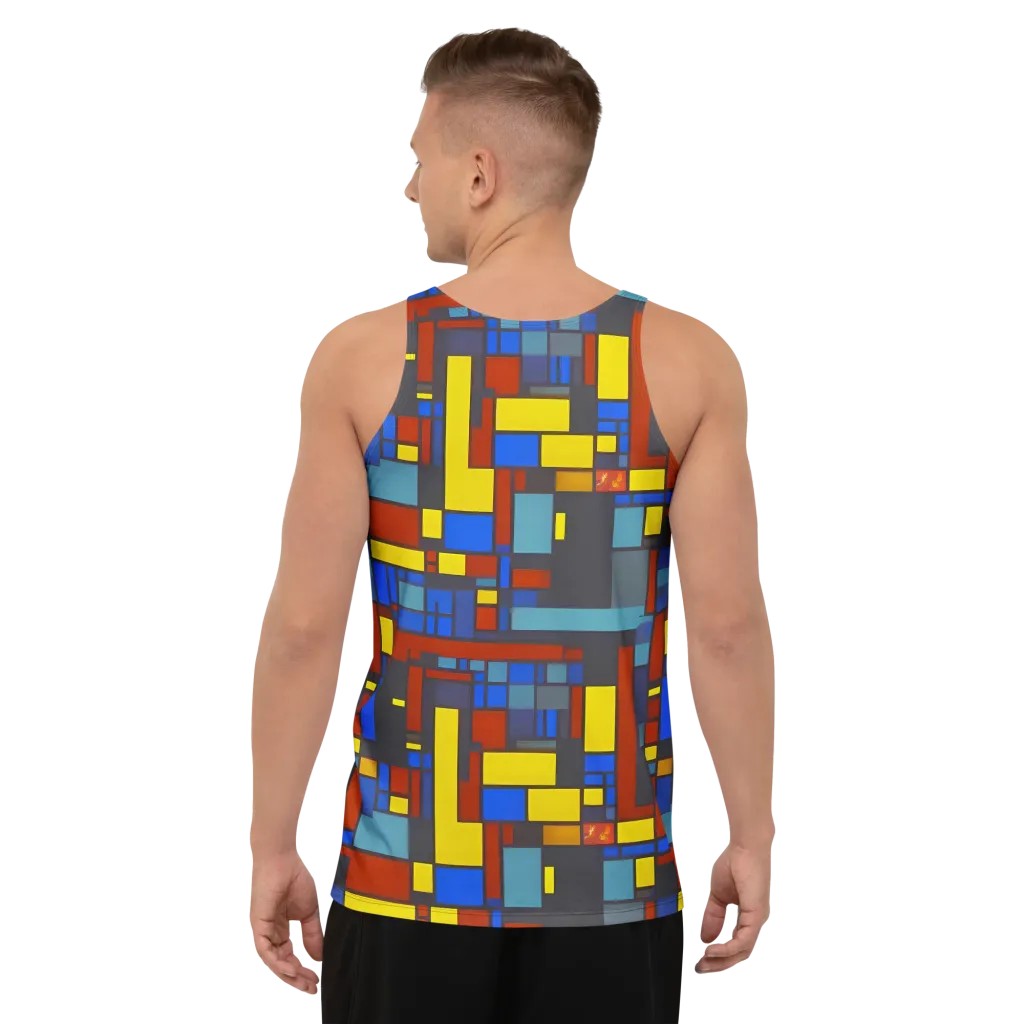 Cobalt Construct on Men's Tank Top — Back