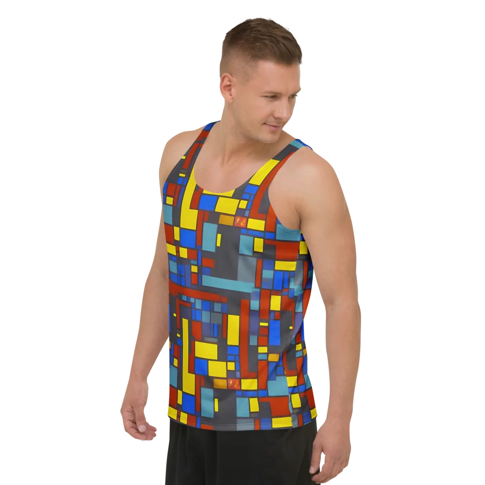 Cobalt Construct on Men's Tank Top — Left Front