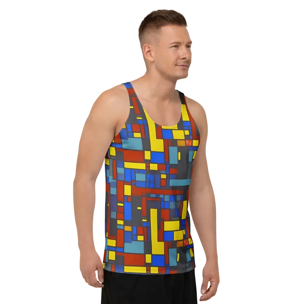 Cobalt Construct on Men's Tank Top — Right Front
